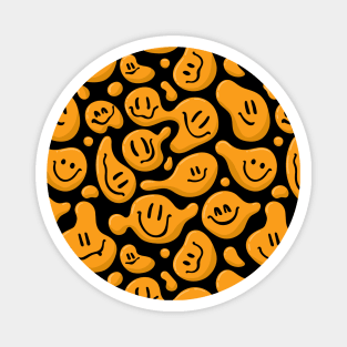 Orange Liquid Smiley Faces Magnet